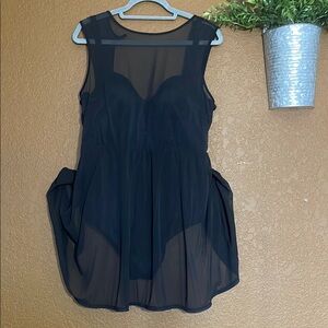 Sheer Black Sleeveless swimsuit